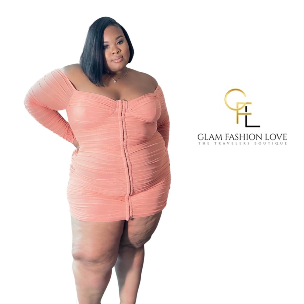 Mauve pink + size Bodycon dress